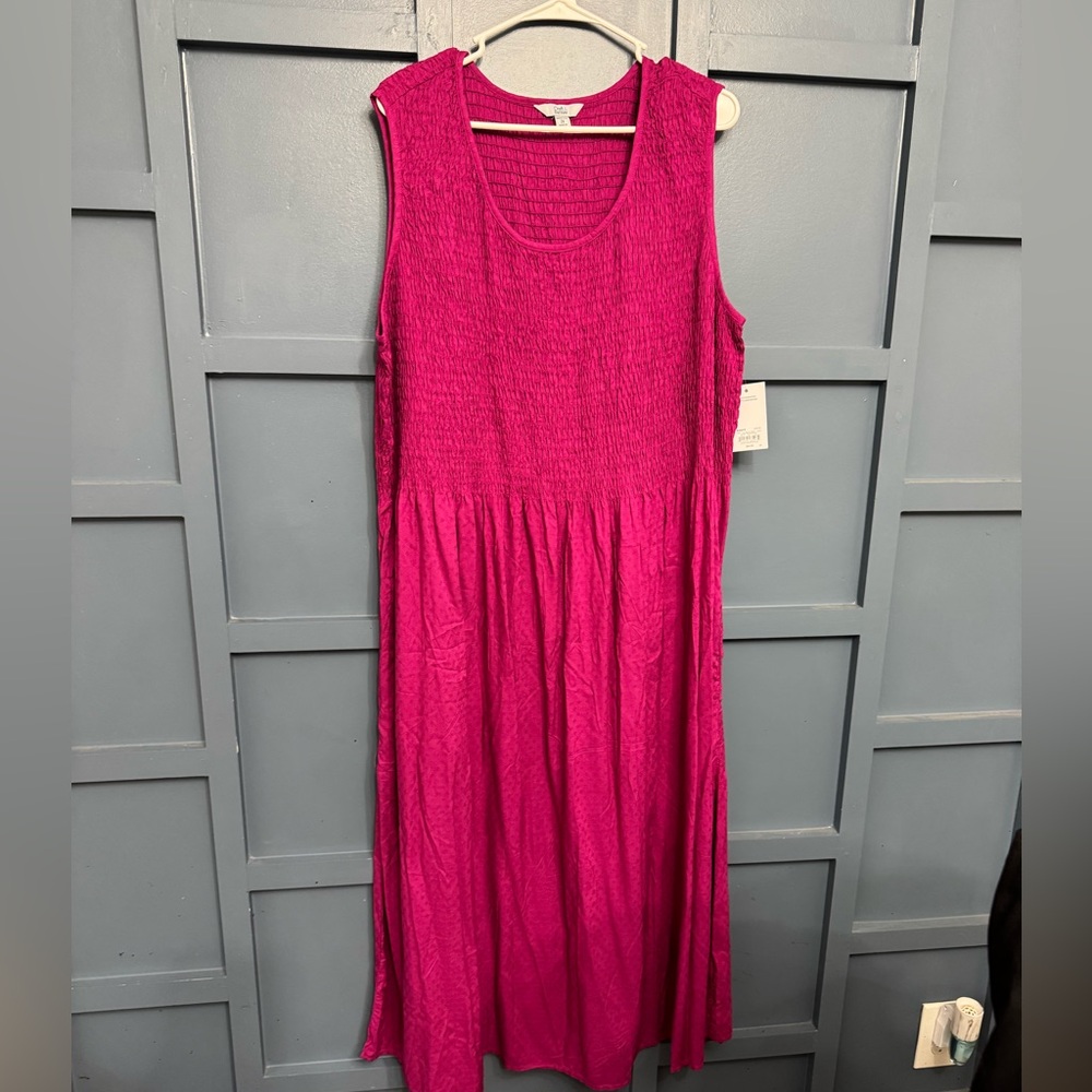 Croft & Barrow Pink Pleated Midi Sundress